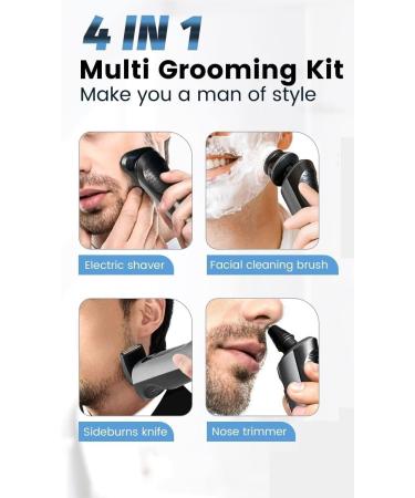 4 in 1 Electric Shaver for Men - Waterproof Razor Beard Trimmer Nose Hair Trimmer Cordless & Rechargeable - Perfect for Wet & Dry Use - Buy Online on GoSupps.com