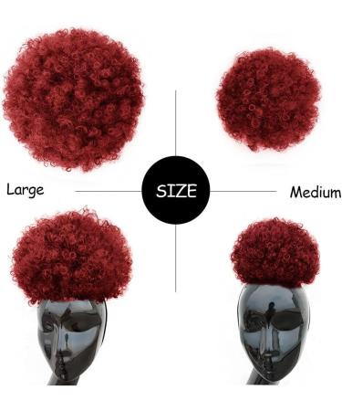 Afro Puff Drawstring Ponytail for Black Women Short Kinky Curly Afro Ponytail Synthetic Hair Afro Bun Drawstring Ponytail for Women(red/Small size(Pack of 2) Small size(Pack of 2) Red - Buy Online on GoSupps.com