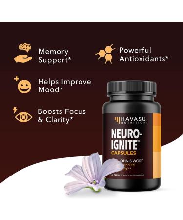 HAVASU NUTRITION Nootropic Brain Supplement with St. John's Wort - Memory, Focus, Clarity - 60 Count - Buy Online on GoSupps.com