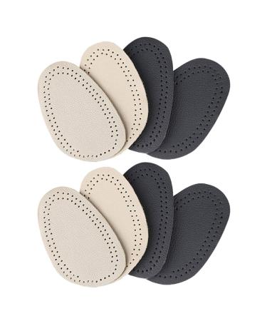 4 Pairs Women Heel Forefoot Inserts Non Slip High Heel Leather Insoles Shoe Half Insoles for Ladies