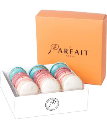 Le Parfait Paris: Garden Bloom French Macarons - Gourmet Desserts Snack Box for Baby Shower, Birthdays, Mothers Day, Anniversary - Gift Box of 12 - Assorted Macaroons - Baked Pack of 12