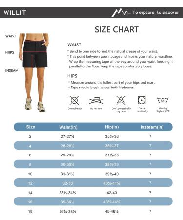Willit Women's Golf Hiking Shorts - Cargo Quick Dry Athletic Shorts, Black, Size 12 - Buy Online on GoSupps.com