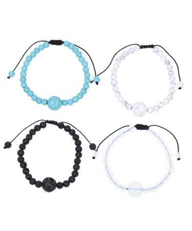 SEWOART 4pcs Anti Motion Sickness Bracelet Stylish Glasses Friendship Bracelets Sport Glasses Seasickness Wristband Lava Bead Turquoise Elegant Beaded Bracelet Travel Supplies Sports Kelp
