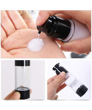 3x Black Airtight Refillable Plastic Bottles (50ml) for Creams Lotions Toners & Travel Ideal for Cosmetics & Hygiene - Buy Online on GoSupps.com