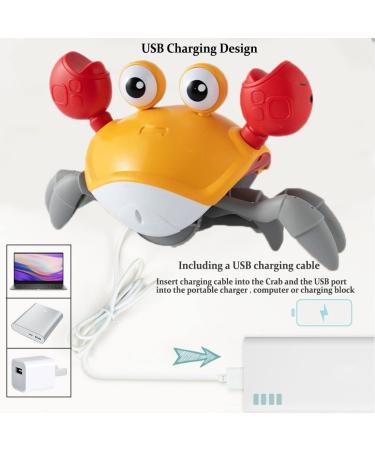 Crawling Crab Baby Toys with Music and LED Light for Kids Toddles - Interactive Infrared Induction RC Toys with Automatically Avoid Obstacles - USB Rechargeable Electronics Toys for Boy and Girl Gift - Buy Online on GoSupps.com