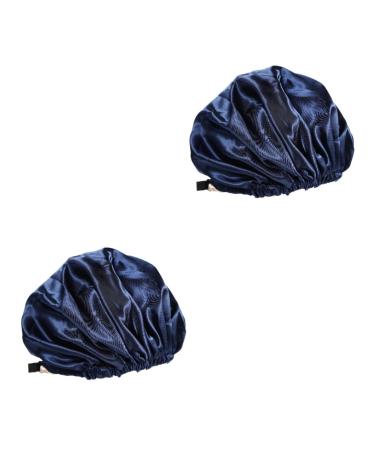 FRCOLOR 2pcs Adjustable Buckle Hair Accesories Spa Accessories Silk Night Cap for Hair Night Bonnets for Women Curly Sleeping Cap Spa Shower Cap Women Satin Cap Hair Bonnet Miss 29x22cmx2pcs Tibetan greenx2pcs