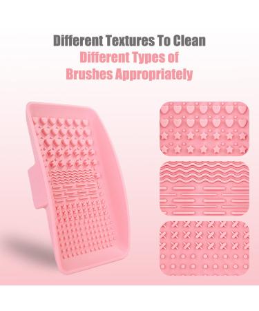 Silicone Makeup Brush Cleaning Mat - Portable and Easy-to-Use Tool for All Brushes - Pink - Buy Online on GoSupps.com
