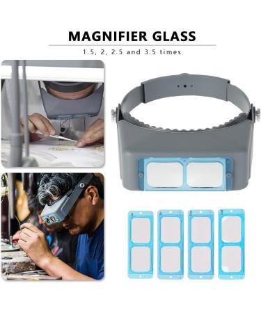 RVEFOT Head Mount Magnifier 1.5X 2X 2.5X 3.5X Headset Magnifying Glasses Optical Handsfree Binocular Magnifier Jeweler Magnifier Loupe with 4 Lens for Electronics Watch Repair Jeweler Antique(1 Set) - Buy Online on GoSupps.com