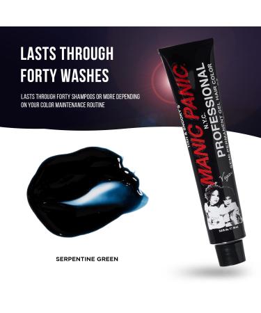 Manic Panic Serpentine Green Hair Dye - Semi-Permanent Gel for Vibrant True Green Color - Lasts 40+ Washes - No Developer Needed (3oz) - International Shipping Available - Buy Online on GoSupps.com