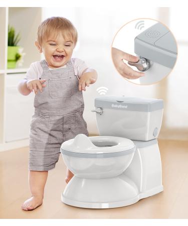BabyBond Potty Training Toilet | Realistic Flushing Sound | Removable Pot | Toddler Seat with Storage Tank | Ages 1-3 | White/Grey - Buy Online on GoSupps.com