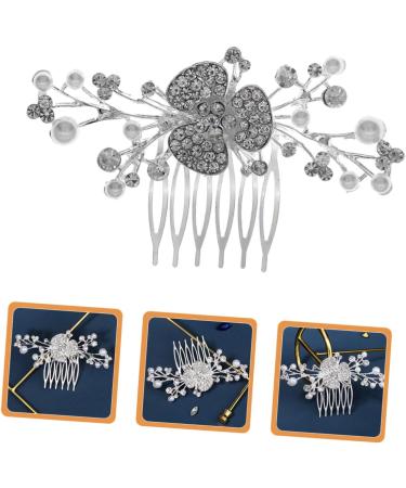 DOITOOL rhinestones rhinestone Wedding Hair Comb hair comb bride pearl wedding Bride hair accessories alloy wedding hair accessories for brides headgear Hair piece hair - Buy Online on GoSupps.com