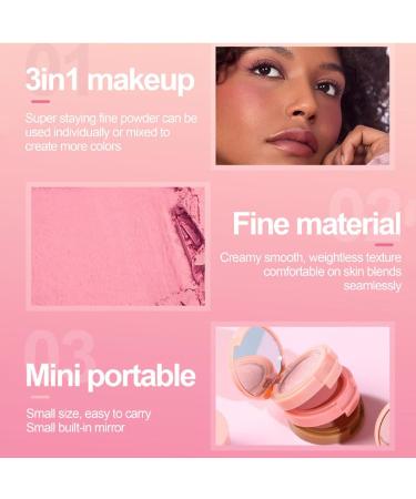 RoseFlower 3-in-1 Makeup Palette | Highlighting, Blush, Contour | Portable Concealer Set | Ultra-Fine Powder for All Skin Types | Perfect Gift for Girls & Women - Buy Online on GoSupps.com