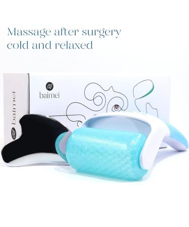 BAIMEI Ice Roller and Gua Sha Skincare Set - Reduce Facial Puffiness and Achieve a Flawless Complexion | Blue - Buy Online on GoSupps.com
