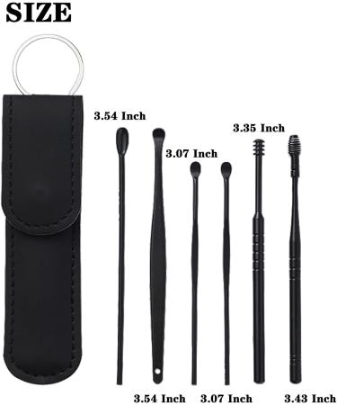 6-Piece Ear Wax Removal Kit with Stainless Steel Scoop and Spiral Cleaner - Black Leather Case - Buy Online on GoSupps.com