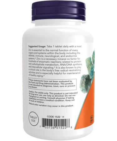 Now Foods Zinc 50mg 250 Tablets - Pack of 2 - Buy Online on GoSupps.com