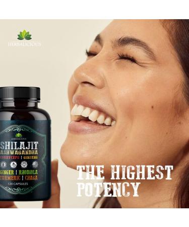 Shilajit for Men 8-in-1 Adaptogenic Supplement with Ashwagandha Cordyceps Ginseng Rhodiola Turmeric Chaga & Ginger Natural Energy Stress Relief & Immune Support 120 Vegan Capsules - Buy Online on GoSupps.com