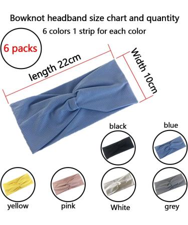 6 Pack Women's Elastic Hair Bands - Soft Turban Headbands for Yoga Sports & Everyday Wear - Buy Online on GoSupps.com
