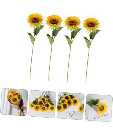 HOMSFOU 8 Pcs Simulated Sunflower Artificial Sunflowers Fake Flower Decors Home Accents Decor Bouquets for Wedding Faux Silk Flowers Sunflowers Bouquet Fake Flower Crafts Party Decor Props - Buy Online on GoSupps.com