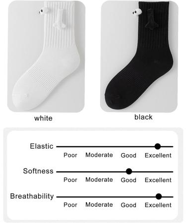 Joyzmdols Magnetic Hand Holding Socks 2023 - Funny Couple Socks for Women Men | Black Magnetic Suction 3D Doll Design - Buy Online on GoSupps.com
