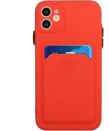 Buy Tivenfezk Nadoli Silicone Case for iPhone 15 - Ultra Thin Shockproof Scratch-Resistant Wallet TPU Cover with Credit Card Holder - Red - Buy Online on GoSupps.com