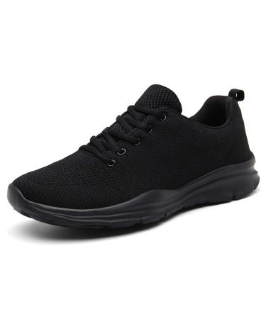 KOUDYEN Running Shoes Breathable Sneakers Lace-up Sports Shoes Sneakers for Men Women 38 EU Full Black