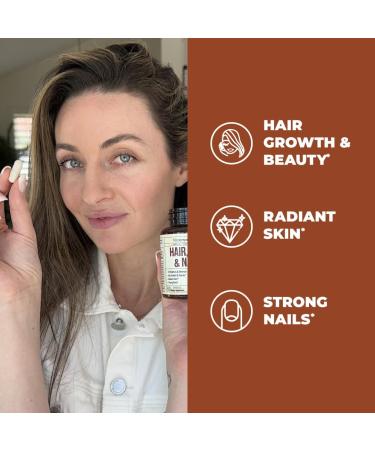 Biotin Hair Skin & Nails Vitamin Supplement for Women & Men - 16 Vitamins Formula with Vitamin C for Collagen Support - Boost Hair Growth, Radiant Skin & Strong Nails - 60 Capsules, Made in USA - Buy Online on GoSupps.com