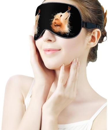 Watercolor Golden Retriever Dog Sleep Mask - Adjustable Strap, Soft Blindfold for Sleeping - Cute Design - 1 Count - Buy Online on GoSupps.com