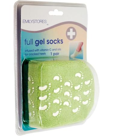 EMILYSTORES Green Moisturizing Treatment Spa Socks - Jojoba Oil & Vitamin E - 1 Pair - Buy Online on GoSupps.com