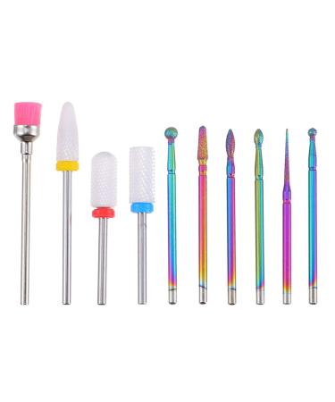 Minkissy 1 Nail Polish Set Electric Nail Drills Nail Polishing Tool Diamond Tip Drill Bit Nails Kits Nail Drill Bits Manicure Tool Nail File Nail Grinding Head Colorful Metal Sander