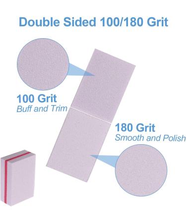Mini Nail Buffer Blocks (50 Pack) for Acrylic and Natural Nails - 100/180 Grit Bulk Buffing Blocks for Professional Manicure - White - Buy Online on GoSupps.com