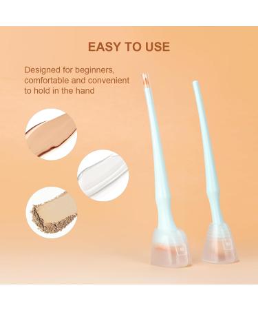 Buy Makeup Brushes Set - Foundation Concealer & Double-ended Blending Brush | Face Makeup Tools for Liquid Powder & Cream Cosmetics - Blue - Buy Online on GoSupps.com