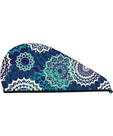 Bohemian Mandala Microfiber Hair Towel - Super Absorbent Coral Velvet Wrap for Long Curly & Thick Hair - Buy Online on GoSupps.com
