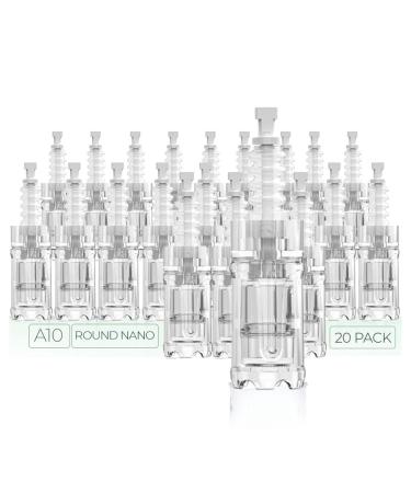 Dr. Pen Ultima A10 Replacement Cartridges - (20 PACK) - 0.25mm Round Nano Cartridges Bayonet Slot - Disposable Replacement Parts