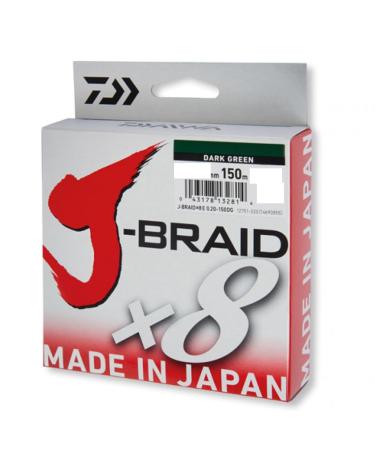 Daiwa J-Braid 8 Braid 300m Multicolor - braided fishing line Dm: 0.16mm - Buy Online on GoSupps.com