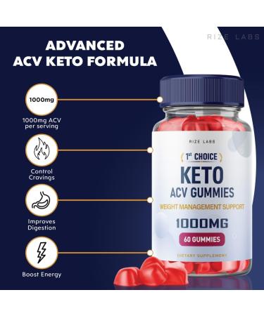 1st Choice Keto Gummies with Apple Cider Vinegar - Advanced Weight Loss Supplement for Belly Fat - 60 Gummies - Buy Online on GoSupps.com