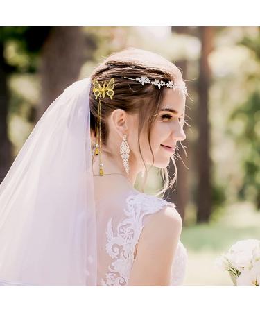 3D Moving Butterfly Hair Clips - Set of 12 Gold Hollow Tassel Hairpins for Women and Girls - Cute Butterfly Hair Accessories - Style 1 - Buy Online on GoSupps.com