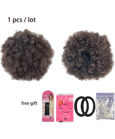 Short Synthetic Afro Puff Drawstring Ponytail Extension - Medium 4# Kinky Curly Ponytail for Natural Hair - Buy Online on GoSupps.com