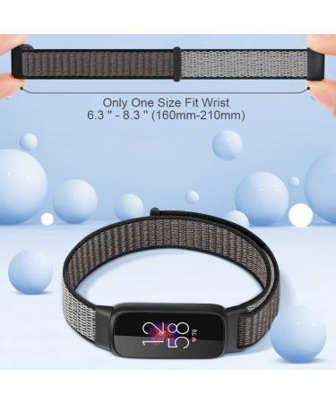 PBFairyy Nylon Bands for Fitbit Luxe - Adjustable Breathable Sport Straps in Deep Black+Army+Iron Gray - Compatible with Fitbit Luxe Fitness Tracker - Buy Online on GoSupps.com
