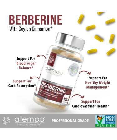 Berberine Supplement with Ceylon Cinnamon HCL 1500mg, Natural Berberine Extract for Metabolic Support & Overall Wellness 120 Capsules - Buy Online on GoSupps.com