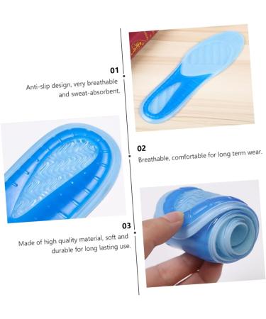 FOMIYES Anti-Slip Feet Cushion Pads - Breathable Gel Insoles for Sports - Thick Blue Insole - 28x8.5cm - International Shipping Available - Buy Online on GoSupps.com