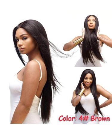 Shop European & American Long Straight Black Chemical Fiber Wigs | Dark Brown Headgear - Buy Online on GoSupps.com