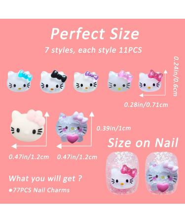 77 Pcs Hello Kitty 3D Nail Charms - Nail Art Decorations (Style 3) - Buy Online on GoSupps.com
