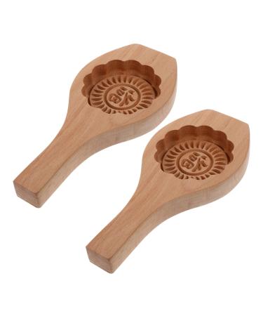 2pcs Supplies Mooncake Molds Pie Color Autumn Making Handmade Pastry for Pattern Bakery DIY Home Chinese Kitchen Chocolate Cooking Shape Lovely Bean Moon-Cake Pumpkin (Color : Wood Color Size : 22X 22X10.5CM Wood Color
