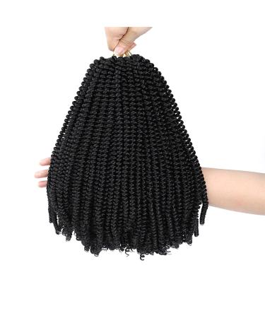 Spring Twist Hair 12 Inch 8 Packs - Butterfly Locs, Soft Locs, Bomb Twist, Short Fluffy Black Crochet Braids - Synthetic Fiber Braiding Hair Extensions - Pack of 8 (1B) - Buy Online on GoSupps.com