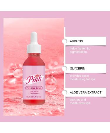 Pink Lip Plumping Serum and Repairing Oil Overnight treatment nourishing moisturizing balm for dry and dark lips brightening to reduce discoloration and improve elasticity non-sticky (5) - Buy Online on GoSupps.com