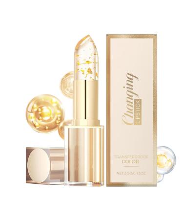 Color Changing Lipstick 35g Gold Foil Tinted Nongreasy Gold Foil Moisturizing Lip Balm for Women Girlfriend Mom Grandma Makeup Beauty Winter Sleep Dating