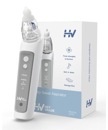 Nasal Aspirator for Baby Baby Nose Sucker Electric Nasal Aspirator for Toddler Baby Nose Cleaner with 3 Silicone Tips Adjustable Suction Level and Music Volume Grey - Buy Online on GoSupps.com