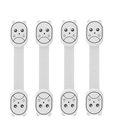 4 Pcs Child Safety Locks Multifunctional Baby Proofing Cabinet Locks Strong Adhesive Baby Strap Locks for Cabinets Drawers Toilet Fridge