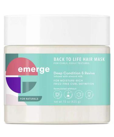 Emerge Back to Life Hair Mask 15 Fl. Oz! Infused With Pequi Oil And Almond Milk! Curly Hair Mask Deep Conditions And Revives Hair! Hair Mask For Curly And Coily Textures!