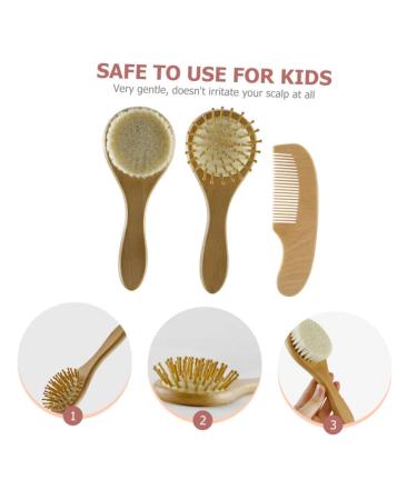 PLAFOPE 1 Set Baby Hair Brush and Hair Dryer Set with Scalp Massage and Wood Comb - Newborn and Baby Hair Care Essentials - Buy Online on GoSupps.com